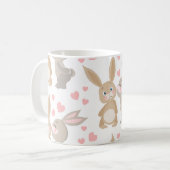 Niedlich Valentine Enamored Bunnies Kaffeetasse (Vorderseite Links)