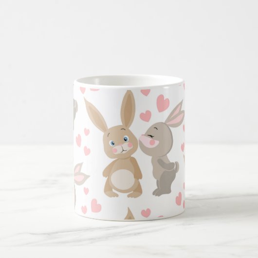 Niedlich Valentine Enamored Bunnies Kaffeetasse (Mittel)