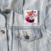Niedlich Valentine Fox Button (Beispiel)