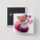 Niedlich Valentine Fox Button (Vorne & Hinten)