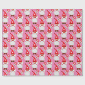 Niedlich Valentine Girl Gnome Pattern Geschenkpapier (Flach)