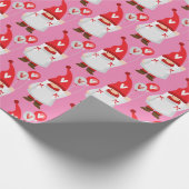 Niedlich Valentine Girl Gnome Pattern Geschenkpapier (Ecke)