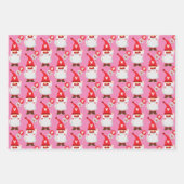 Niedlich Valentine Girl Gnome Pattern Geschenkpapier Set (Vorderseite)