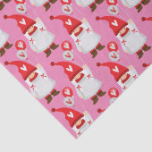 Niedlich Valentine Girl Gnome Pattern Seidenpapier (Detail)