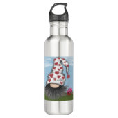 Niedlich Valentine Gnome Edelstahlflasche (Vorderseite)