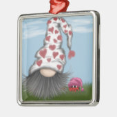 Niedlich Valentine Gnome Ornament Aus Metall (Links)