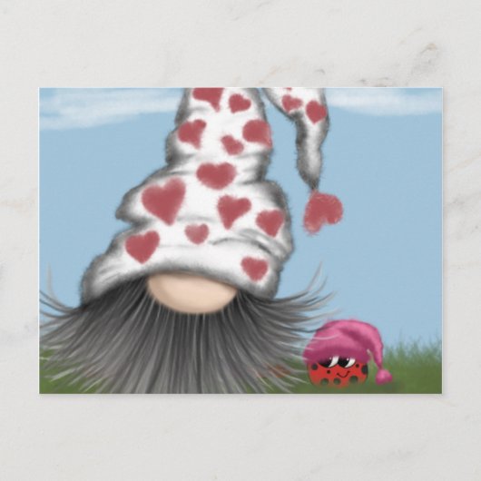 Niedlich Valentine Gnome Postkarte (Vorderseite)