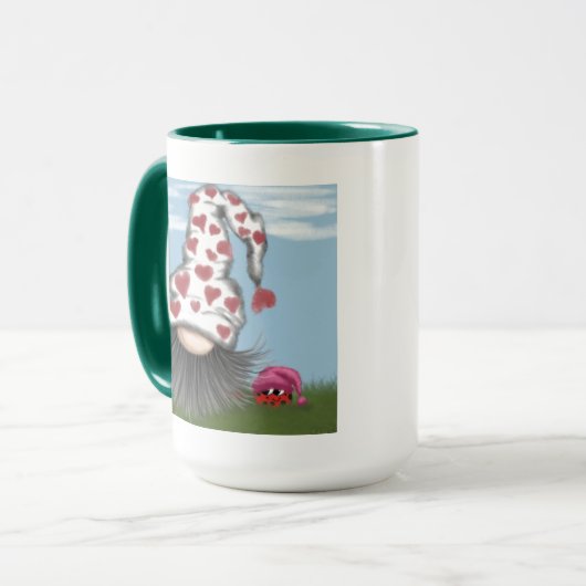 Niedlich Valentine Gnome Tasse (Vorderseite Links)