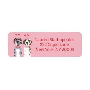 Niedlich Valentine Great Dane Hunde Rosa Rot