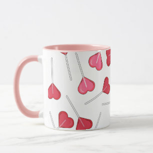 Niedlich Valentine Heart Lolly   Lollipop Muster Tasse