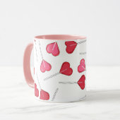 Niedlich Valentine Heart Lolly | Lollipop Muster Tasse (Vorderseite Links)