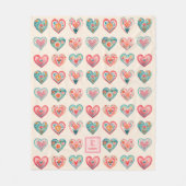Niedlich Valentine Herzmuster Fleece Blanket (Vorderseite)