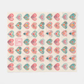 Niedlich Valentine Herzmuster Fleece Blanket (Vorderseite (Horizontal))