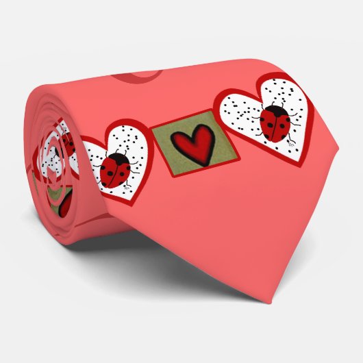 Niedlich Valentine Ladybugs Krawatte (Gerollt)