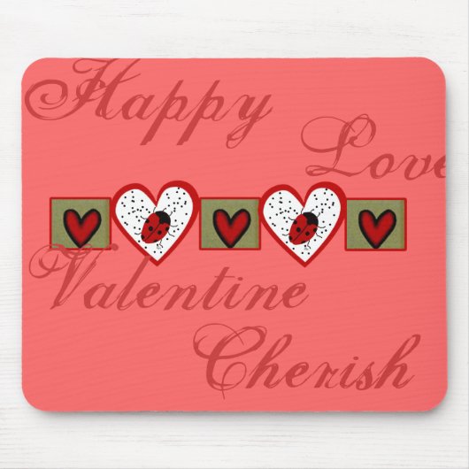 Niedlich Valentine Ladybugs Mousepad (Vorne)