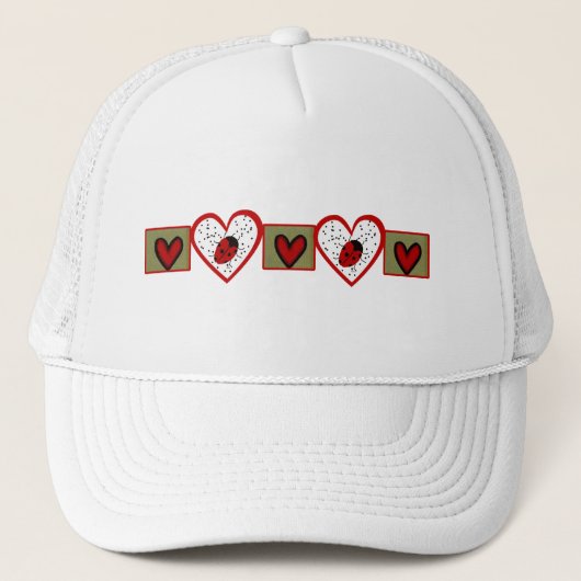 Niedlich Valentine Ladybugs Truckerkappe (Vorderseite)