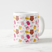 Niedlich Valentine Owls Jumbo-Tasse (Vorderseite Rechts)