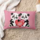 Niedlich Valentine Panda Bears Pink Lendenkissen (Decke)