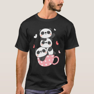 Niedlich Valentine Pandas Panda Liebe Valentinstag T-Shirt