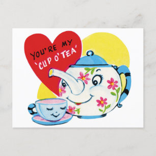 Niedlich Valentine Teapot Postkarte
