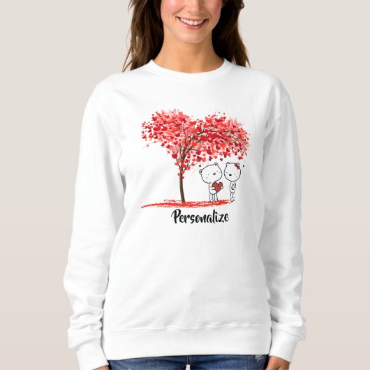 Niedlich Valentine Wasserfarbe Künstlerisch Persön Sweatshirt (Vorderseite)