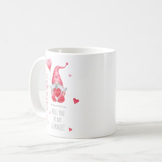Niedlich Valentine wird mein Gnomie sein Kaffeetasse (Vorderseite Links)