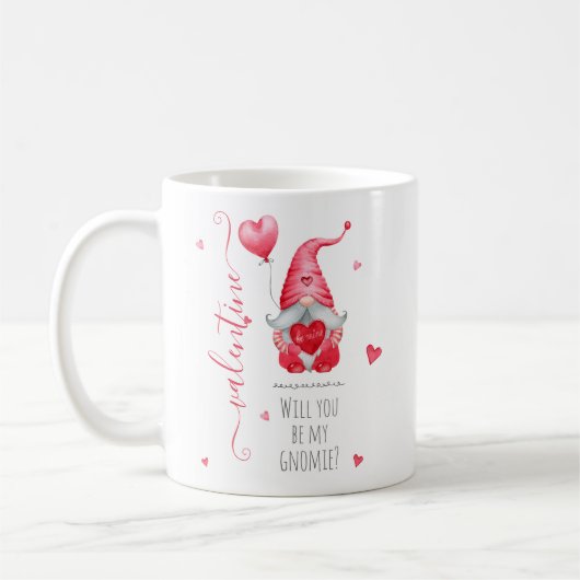 Niedlich Valentine wird mein Gnomie sein Kaffeetasse (Links)
