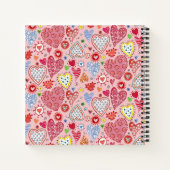 Niedlich Valentinherzen Liebe rosa Muster Notizblock (Rückseite)