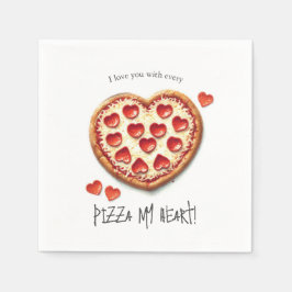 Niedlich Valentins Pizza-Party Napkins Serviette