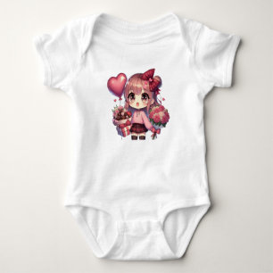 Niedlich Valentinstag-Anime Baby Strampler