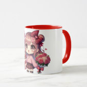 Niedlich Valentinstag-Anime Tasse (VorderseiteRechts)