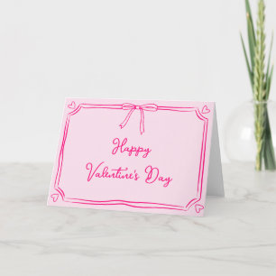 Niedlich Valentinstag Coquette Bow Girly Pink Karte