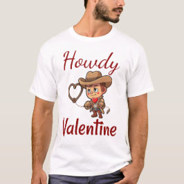 Niedlich Valentinstag Cowboy "Howdy Valentine" Hör T-Shirt
