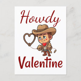 Niedlich Valentinstag Cowboy "Howdy Valentine" Postkarte