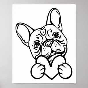 Niedlich Valentinstag Franzose Bulldog Lover Poster