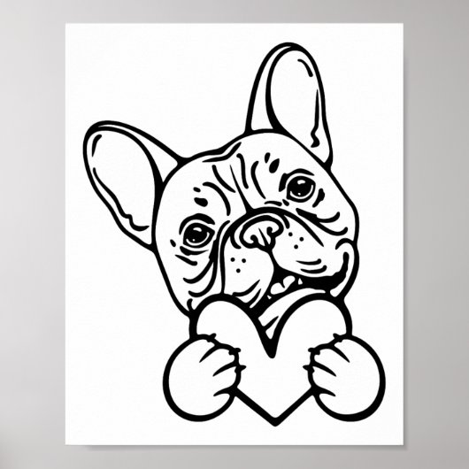 Niedlich Valentinstag Franzose Bulldog Lover Poster (Vorne)