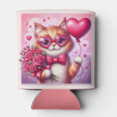 Niedlich Valentinstag Katze/Kätzchen Dosenkühler (Rückseite)
