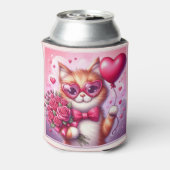 Niedlich Valentinstag Katze/Kätzchen Dosenkühler (Kanne Rückseite)