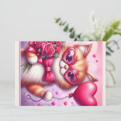 Niedlich Valentinstag Katze/Kätzchen Feiertagskarte (Stehend Vorderseite)