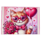 Niedlich Valentinstag Katze/Kätzchen Große Geschenktüte (Rückseite)