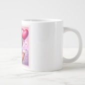 Niedlich Valentinstag Katze/Kätzchen Jumbo-Tasse (Rechts)