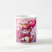 Niedlich Valentinstag Katze/Kätzchen Kaffeetasse (Mittel)