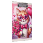 Niedlich Valentinstag Katze/Kätzchen Klemmbrett (Rechts)
