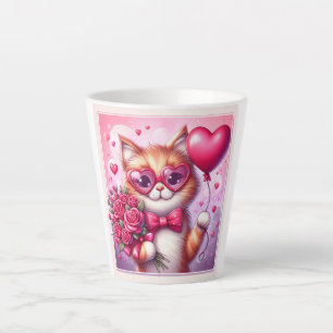 Niedlich Valentinstag Katze/Kätzchen Milchtasse