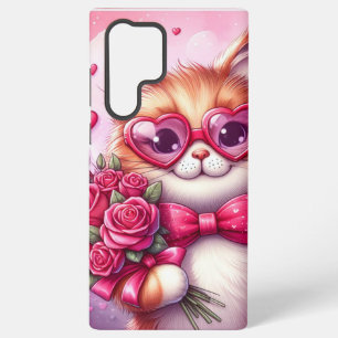Niedlich Valentinstag Katze/Kätzchen Samsung Galaxy Hülle