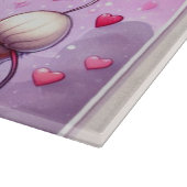 Niedlich Valentinstag Katze/Kätzchen Schneidebrett (Ecke)