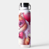 Niedlich Valentinstag Katze/Kätzchen Trinkflasche (Rückseite)