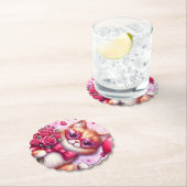 Niedlich Valentinstag Katze/Kätzchen Untersetzer (Vor Ort)