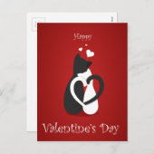 Niedlich Valentinstag Katzen Liebe Feiertagspostkarte (Vorne/Hinten)