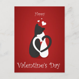 Niedlich Valentinstag Katzen Liebe Feiertagspostkarte